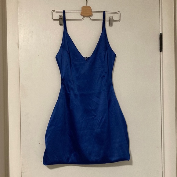 Royal Blue Satin Dress - Picture 1 of 3